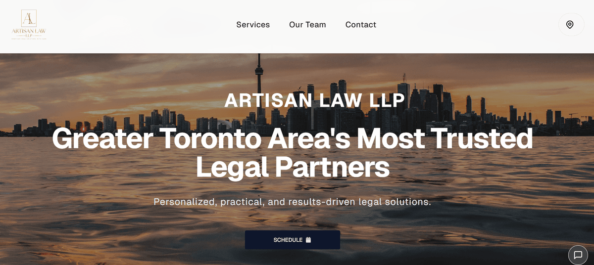 Artisan Law LLP - Legal Services Website