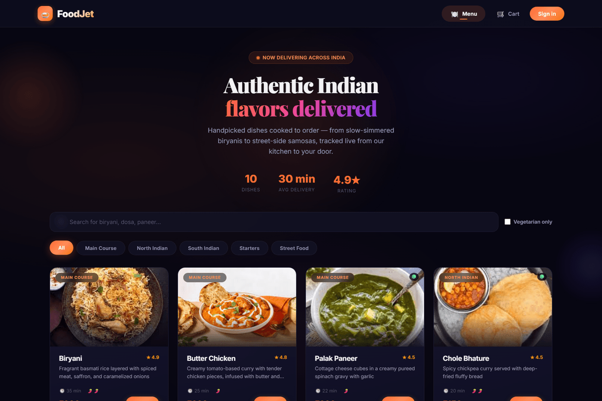 FoodJet - Food Delivery Platform